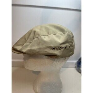 Vintage Eddie Bauer Newsboy Golf Cabby Hat Cap Sz Large Beige Plaid Lined USA